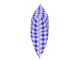 Checkered realistic pillow. 3d render png