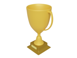 Golden award cup. 3d render png