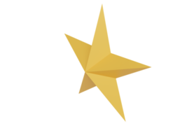 Golden volumetric star. 3d render. png