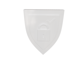 Protection enabled white symbol. 3d render. png