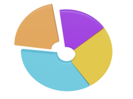gekleurde ronde grafiek. 3d veroorzaken. png
