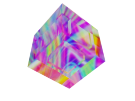 3d shape, Rainbow geometric figure. 3d render. png