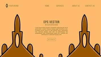 Editable vector website template with a jet isolated design