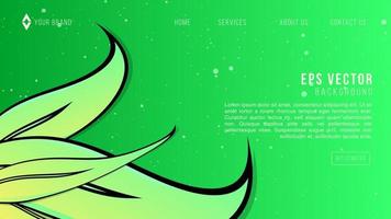 Green Leaf Web Design Abstract Background Lemonade EPS 10 Vector For Website, Landing Page, Home Page, Web Page, Web Template