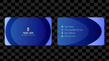 Blue abstract curve business card flat design template vector