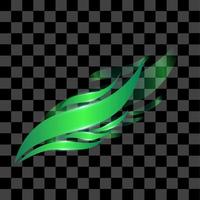 Abstract green motion lines effect isolated vector