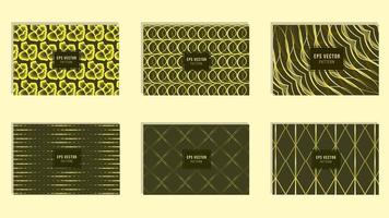 Set of geomterical yellow seamless patterns. Vector illustration background, wrap, wallpaper, cover, fabric, cloth, textile design. Swatch