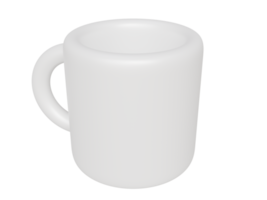 taza blanca de dibujos animados. renderizado 3d png