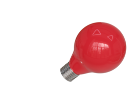 Red light bulb. 3d render png