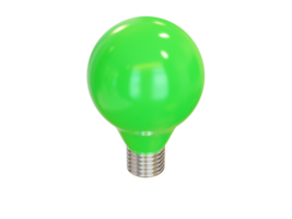 bombilla de luz verde. renderizado 3d png