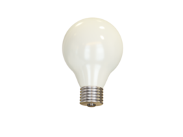 White light bulb. 3d render png