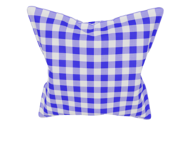 Checkered realistic pillow. 3d render png