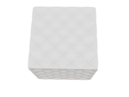 White ottoman and pouf. 3d render png