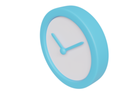 horloge de dessin animé bleu. rendu 3D. png