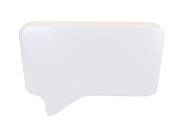 bulle de dialogue rectangulaire blanche. rendu 3D. png