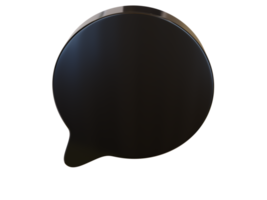 Black round dialog bubble. 3d render. png