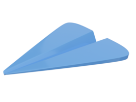 icône d'avion en papier bleu. rendu 3D. png