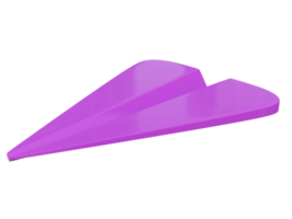 violett papper flygplan ikon. 3d framställa. png