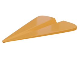 icône d'avion en papier orange. rendu 3D. png