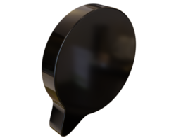 bolha de diálogo redonda preta. renderização 3D. png