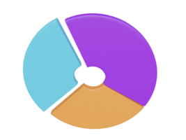 gekleurde ronde grafiek. 3d veroorzaken. png