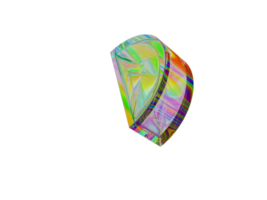 3D-Form, geometrische Figur des Regenbogens. 3D-Rendering. png