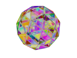 3d shape, Rainbow geometric figure. 3d render. png