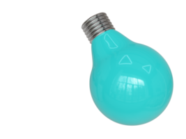 Blue light bulb. 3d render png