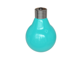 Blue light bulb. 3d render png