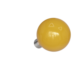 Yellow light bulb. 3d render png