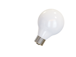 White light bulb. 3d render png