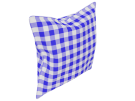 Checkered realistic pillow. 3d render png