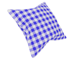 Checkered realistic pillow. 3d render png