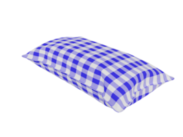 Checkered realistic pillow. 3d render png