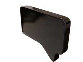 Black rectangular dialog bubble. 3d render png
