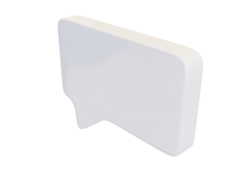 burbuja de diálogo rectangular blanca. procesamiento 3d png