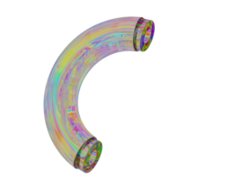 3d forma, arcobaleno geometrico figura. 3d rendere. png