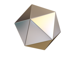 3d shape, metal geometric figure. 3d render. png