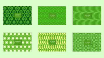 Set of green pattern template, green gradient background vector