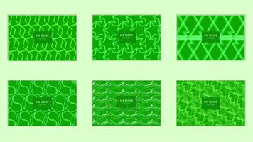 Set of green pattern template, green gradient background vector