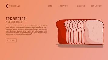 Bread web page background. Concept of online fast food delivery service, young man standing near tablet to order fast food with bakery background vector