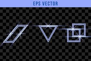 establezca una forma geométrica azul claro, para usar en un fondo oscuro. transparencia solo en formato vectorial vector