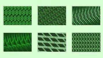 Set of green pattern template, green gradient background vector