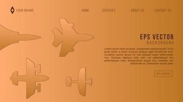 Editable vector website template with a jet isolated design