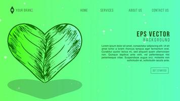 Green Leaf Web Design Abstract Background Lemonade EPS 10 Vector For Website, Landing Page, Home Page, Web Page, Web Template