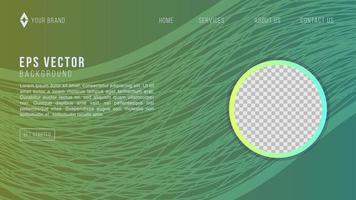 Abstract Wavy Lines Background with Vibrant Green Yellow Color Gradient for Website Landing Page vector