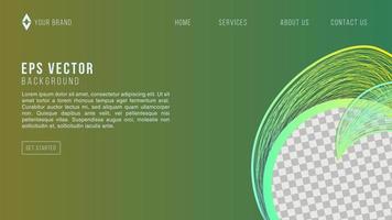 Abstract Wavy Lines Background with Vibrant Green Yellow Color Gradient for Website Landing Page vector