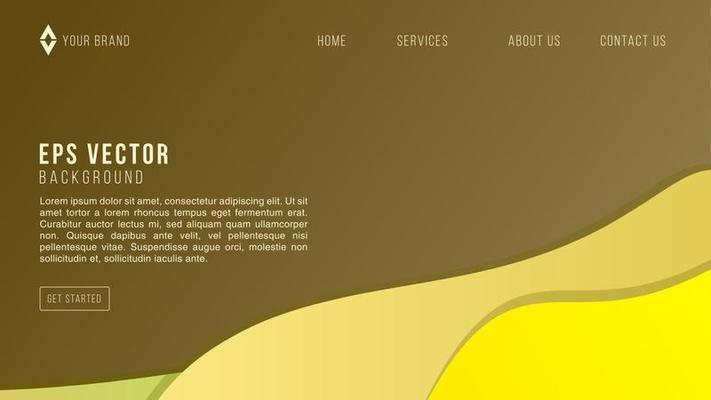Brown and yellow minimalism background in large web page screen size