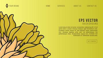 Yellow landing page template of Vegetables. Modern design concept of web page design for website and mobile website. Easy to edit and customize. Vector Illustration