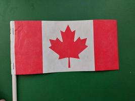 Canada country flag in winter season photo